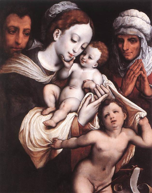 CLEVE, Cornelis van Holy Family dfgh Sweden oil painting art
